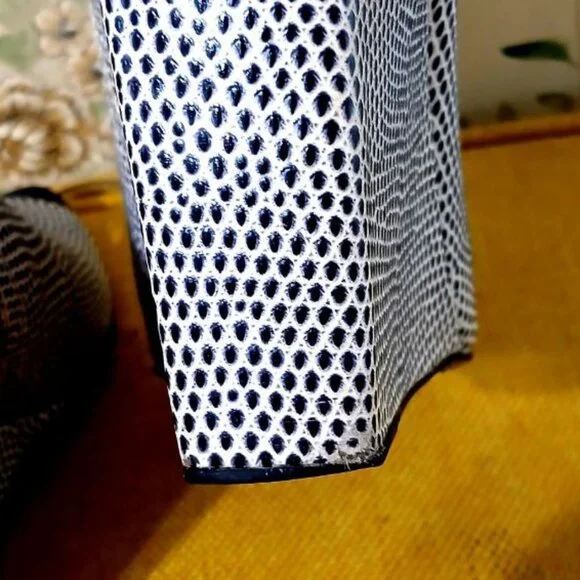 Alexander Wang Black & White Snakeskin Print Open-Toe Wedge Booties Size 36.5 - Picture 7 of 11